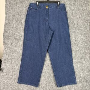 Ruby Rd Jeans Womens 16W Blue Plus Stretch Waist Baggy‎ High Rise Tapered Mom